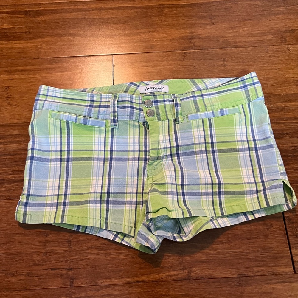 Kids Green Plaid Abercrombie Shorts Size 16